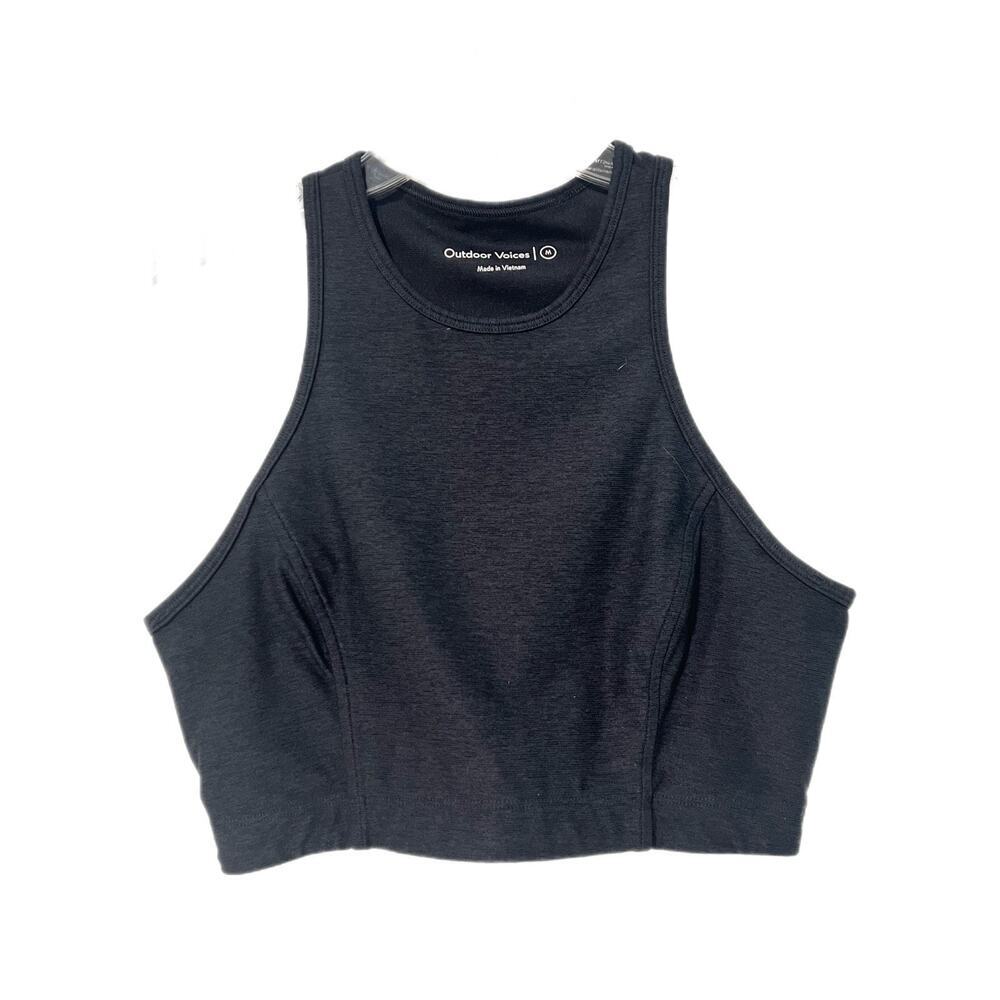 Outdoor Voices Dark Grey Athena Crop Top Bra Medium Long Lines Sports Tank